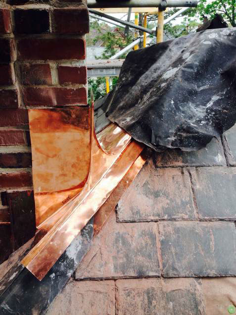 copperwork german seaming solderless fabrication chimney copper roofing SLATE ROOF tile roof