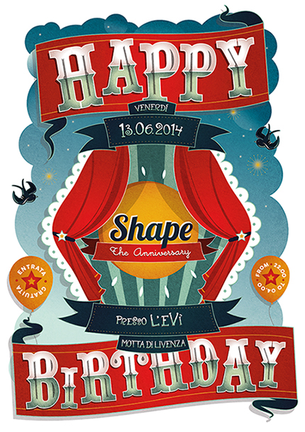 shape colors Illustrator photoshop party sketch anniversary