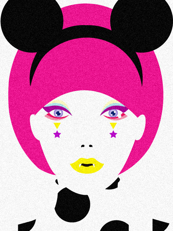 Adobe Portfolio make-up vampire girl vector colorful