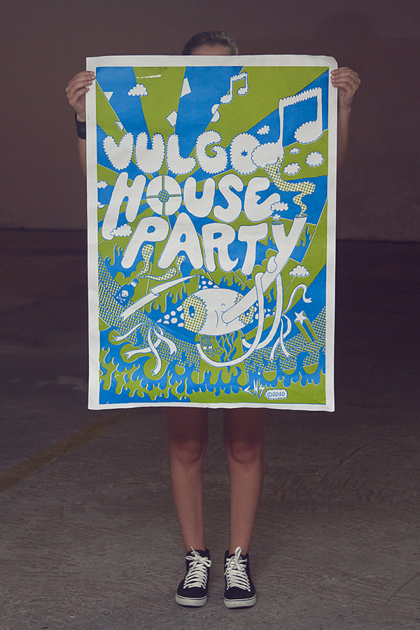 type handmade vulgo poster screenprint 2 colors
