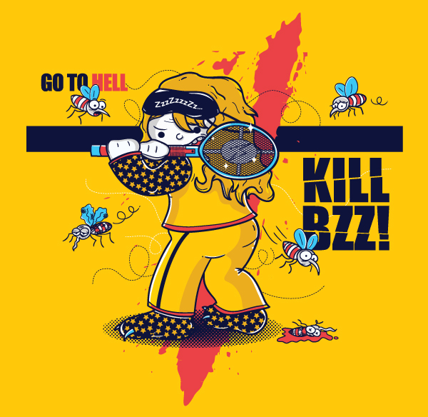 kill bzz! mosquito tshirt zoy design shirt