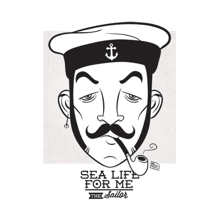 Sailor sailorette beard mustache old school vintage cool Pipe anchor girl sea hat