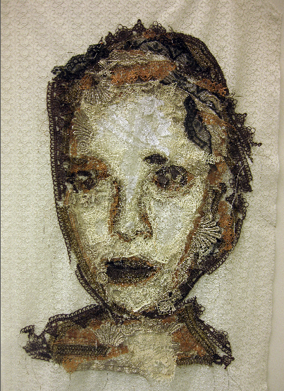 lace woman delicate detailed portrait fine art wall hanging