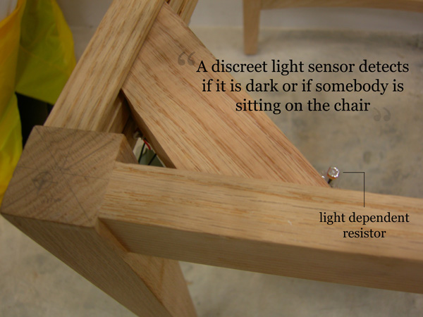 Adobe Portfolio chair interactive chair light chair light sensor
