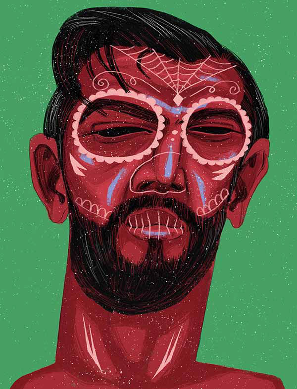football ILLUSTRATION  man mask mexico onlyportrait portfolio portrait sport tschuttiheftli