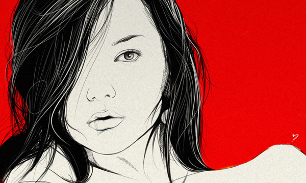 girl girls illustrations Love sexy hair car digital art inlove erotic body skin eyes portrait