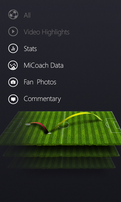 mobile windows phone digital experience design timeline soccer athletics