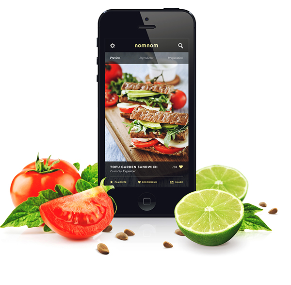 Food  app mobile iphone recipe share nomnom foodie inspire