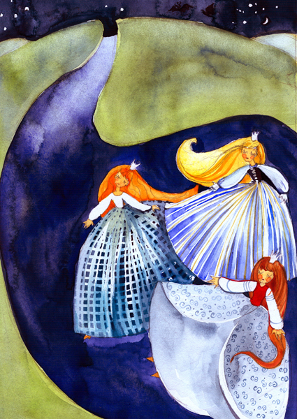 book children folk tale fairy tale colour Princess dragon