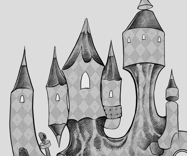 charackters animation characters short film backgrounds purple city king dancer black and white story kids dog cock shop down town city center gray illustration painting with gray Princess Castle frog Landscape
