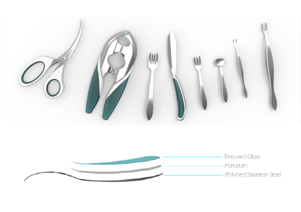 seafood utensils cutlery serving platter platter Solidworks