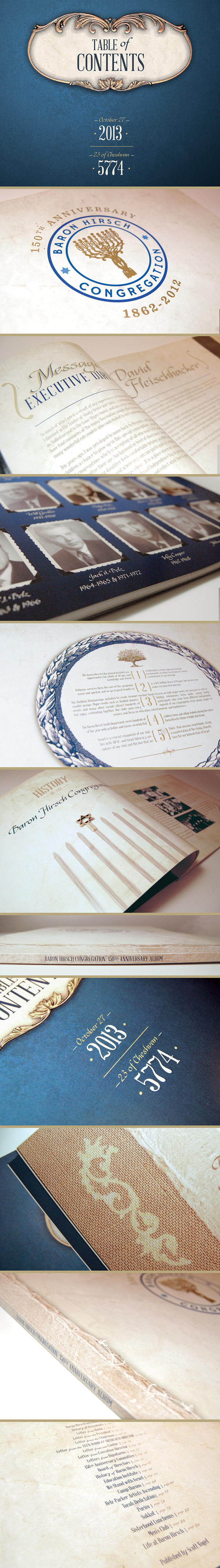 santana singleton Baron Hirsch Synagogue design for religion book design historic anniversity book