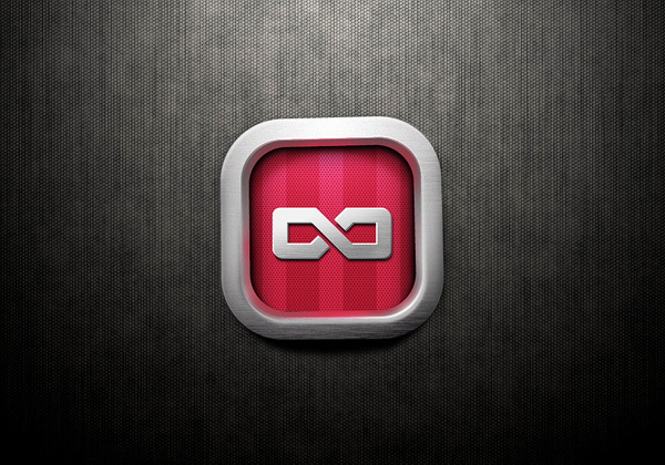 Vyooha ambigram logo 3d glass infinity symbol  Gaming Logo red brand identity