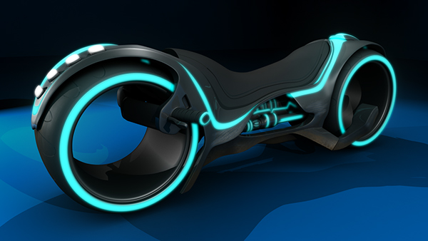 Tron Bike 3D Maya light cycle model Motor turntable speed hard surface realization Ambient lighting shading
