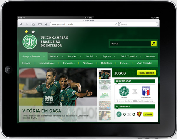 futebol site Website ux UI campinas guarani
