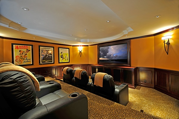 Home Theater media room millwork library