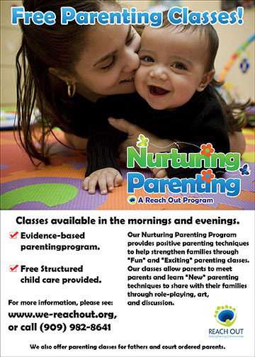Reach Out west end nurturing parenting logo flyer banner postcard