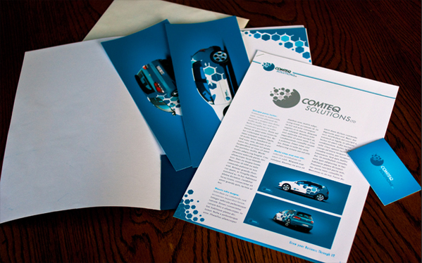 logo identity fleet car IT Business Cards letterhead blue