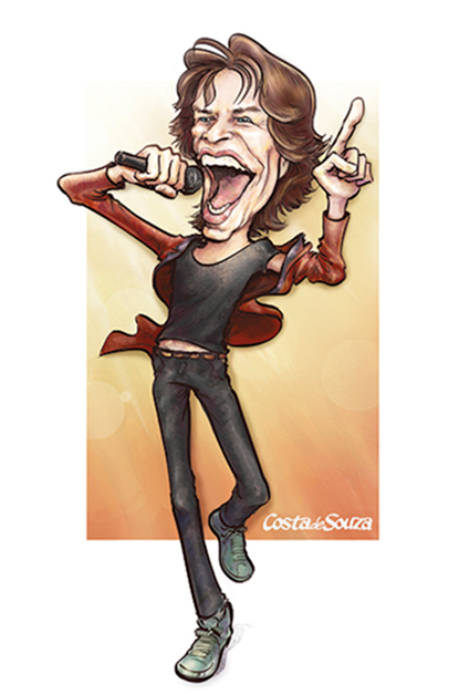 caricatura rolling stones caricature   Mick Jagger rock