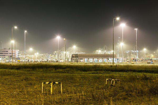 port of rotterdam Netherlands industrial night light fog port habor Nightscape contemporary long time exposure Europoort Rotterdam Landscape