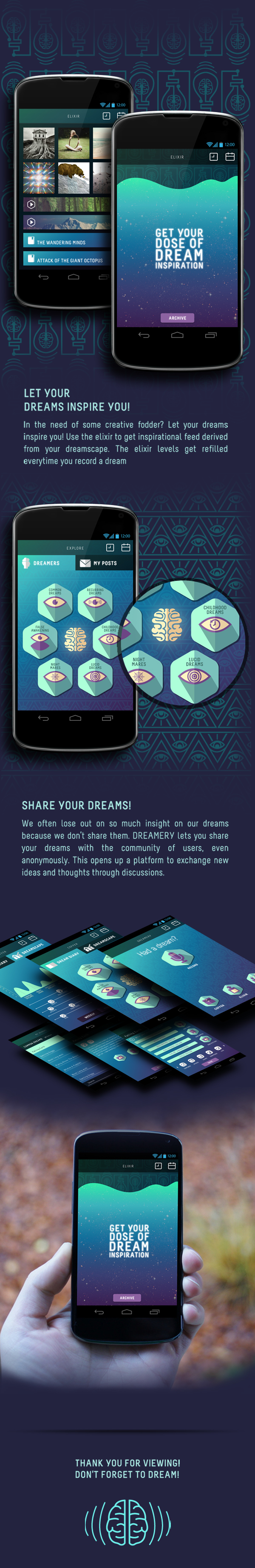 app android Android App dreams Dreaming dream journal inspiration Creativity icons iconography vector record nightmare Lucid Dream Ps25Under25