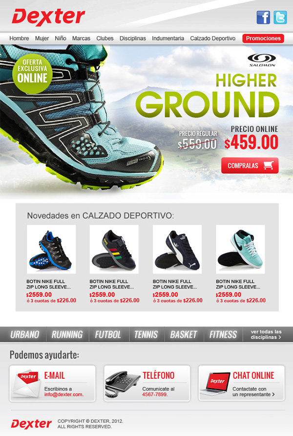 dexter Ecommerce Website Web graphic Interface sports sport apparel e-commerce shop shopping cart selling