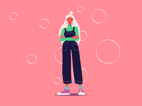 Female character flat illustration