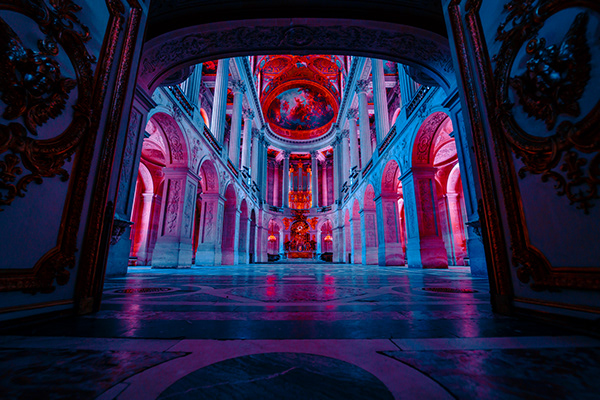 Versailles Dressed In Red and Blue