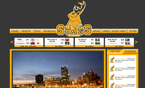 NBA Pittsburgh stags Logo Design Project