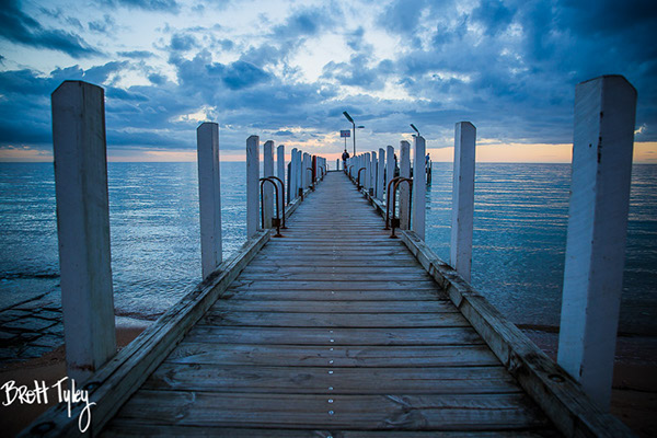 sunset beach water pier