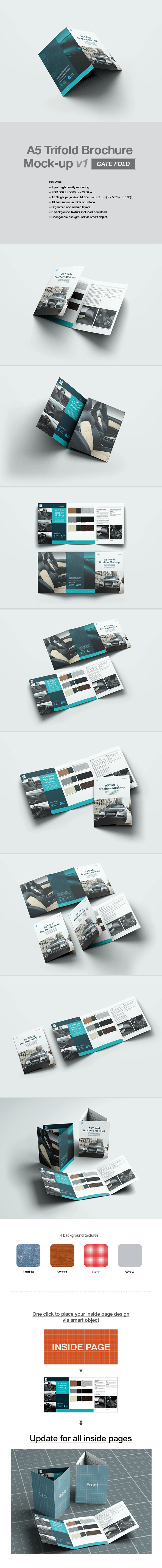 a4 a5 Booklet brochure design elegant Front Cover Mockup open page Reading