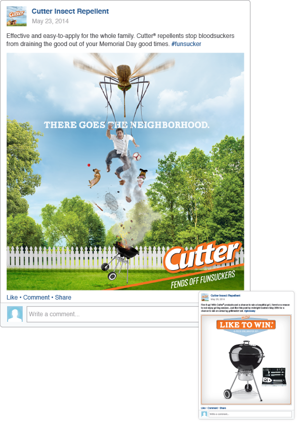 cutter insect repellent facebook social media campaign Funsucker summer Fun family