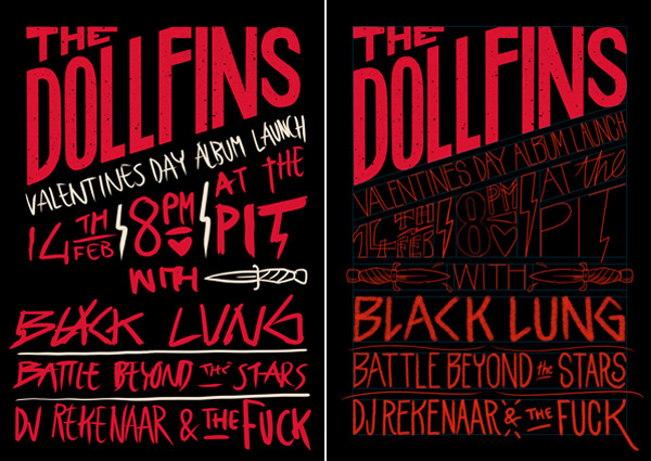 poster ROck Poster Album album artwork gig poster band poster band art dollfins music video