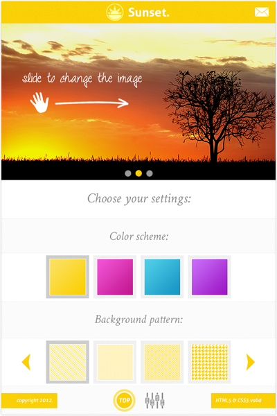 Web  Graphic design sunset mobile Theme