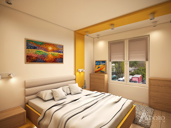 bedroom yellow interior
