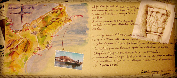 Carnet voyage kelibia craft edition livre projet collage Photographie aquarelle