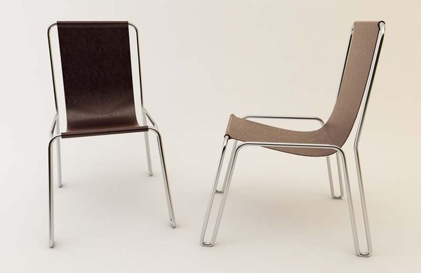 Cuerito chair tubular Mexican leather