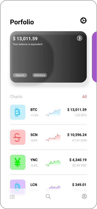 blockchain crypto currency mobile UI ux