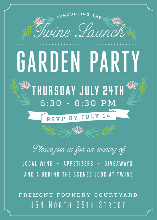 TWINE Twine Living Event Branding Invitation party