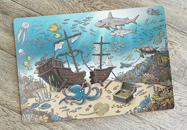 Children's Wimmelbuch Book Illustration «Under the Sea»