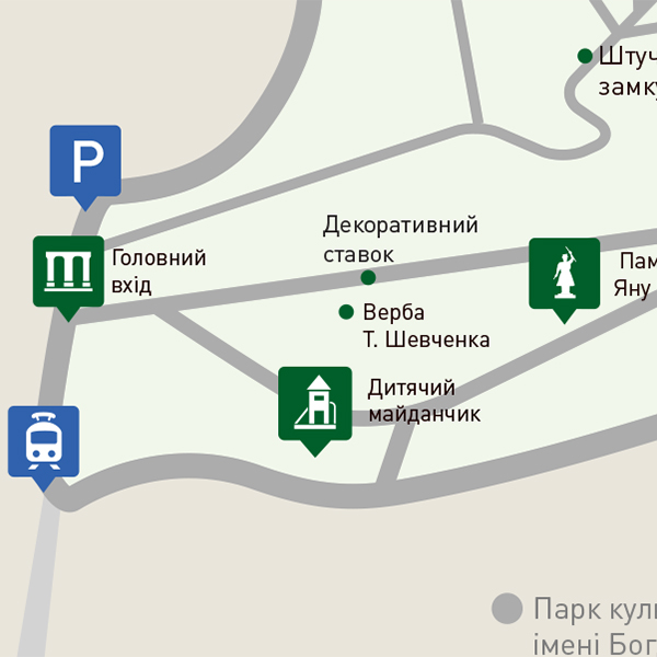 Park navigation information signs maps
