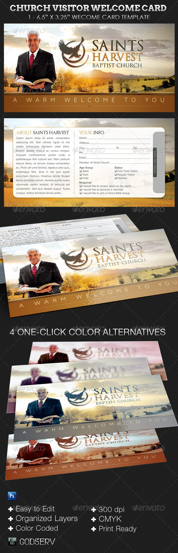 Church Visitor Welcome Card Template on Behance Within Church Visitor Card Template Word
