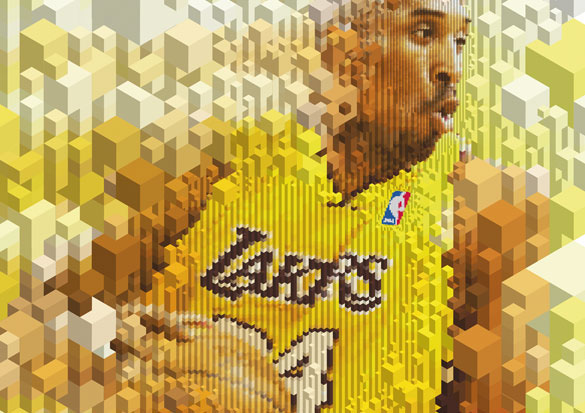 Nike house of hoops 3D Murals Patterns shoe basketball kevin durant Kobe Bryant James Lebron Francisco Elson Dwayne Wade Isometric grid ILLUSTRATION 