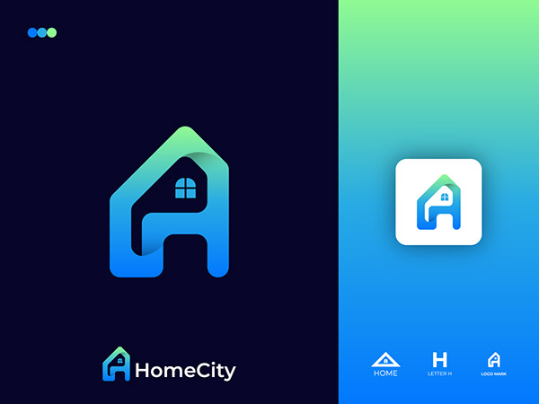 Real Estate Logo Design, Letter H Logo, Home, House