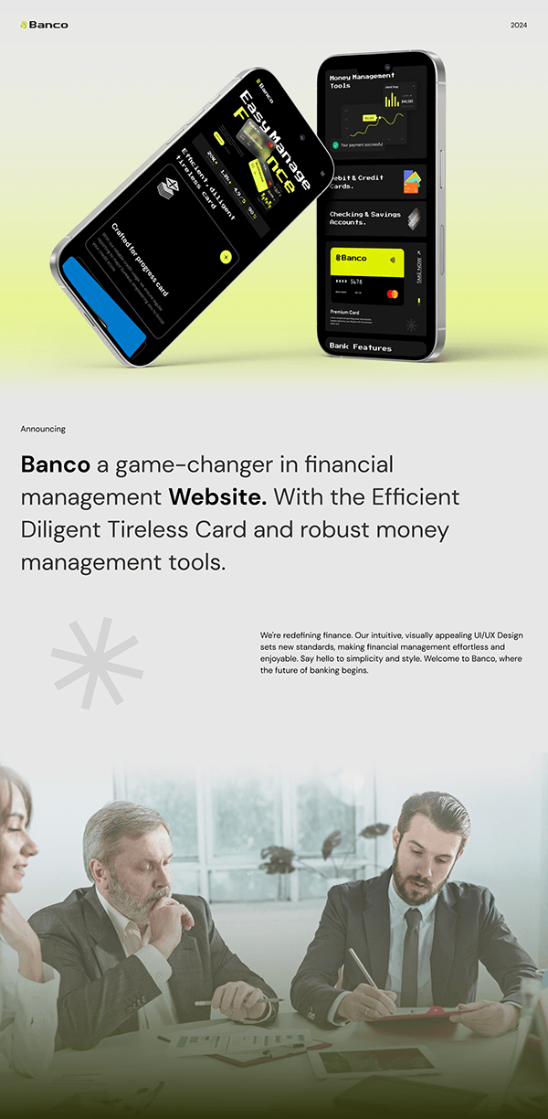 Finance Management Website Design - Banco