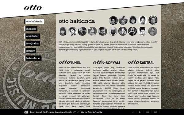 Webdesign black White Food  restaurant Cullinary bar Otto istanbul Turkey türkiye fullscreen HTML css JavaScript