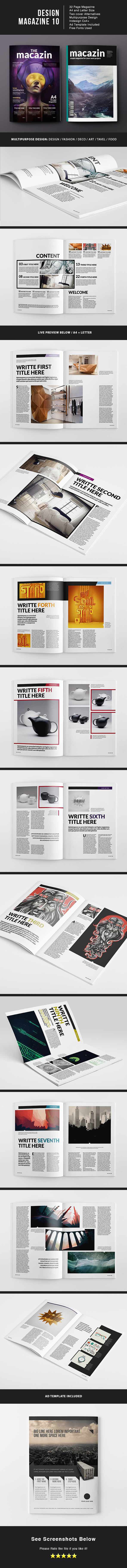 magazine template modern clean InDesign brochure issue section professional Multipurpose graphicriver design print read subject