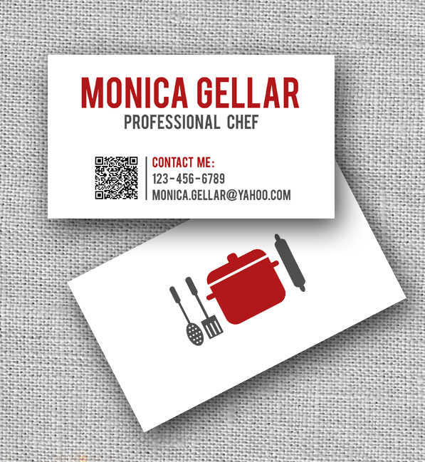 business Business Cards chef QR Code calling cards