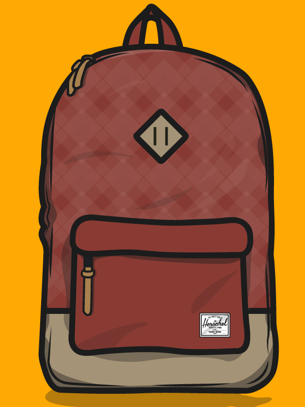 herschel backpack bag vector