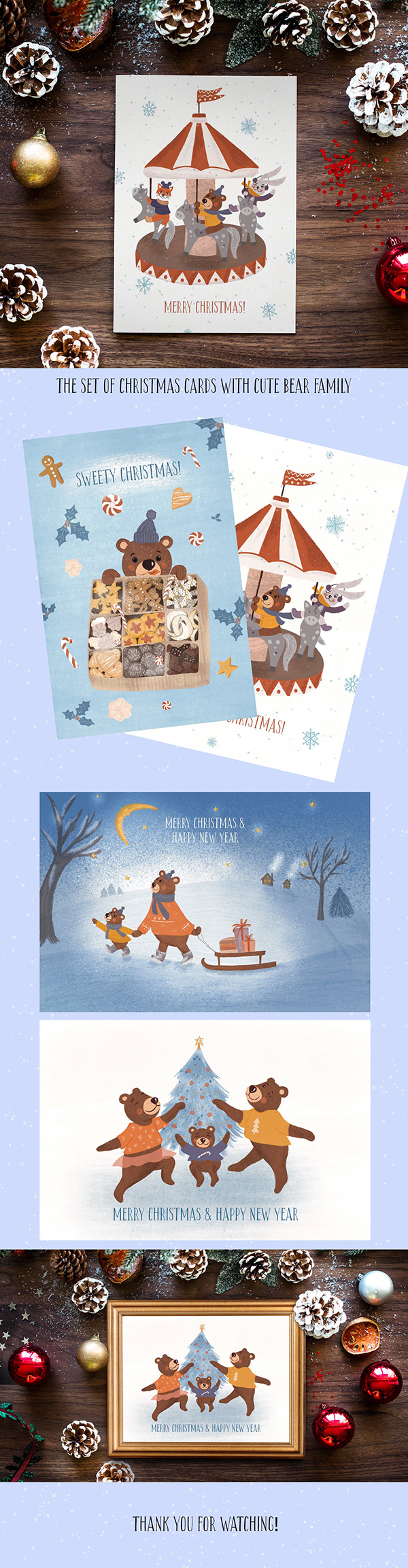 Set of Christmas cards